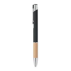 Vue Stylo en aluminium encre bleue - Sparta de couleur noir| Krokrodeal