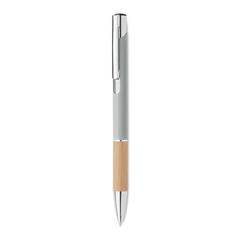 Vue Stylo en aluminium encre bleue - Sparta de couleur gris| Krokrodeal