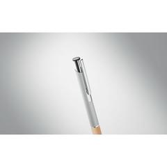 Vue Stylo en aluminium encre bleue - Sparta de couleur gris| Krokrodeal