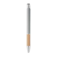 Vue Stylo en aluminium encre bleue - Sparta de couleur gris| Krokrodeal