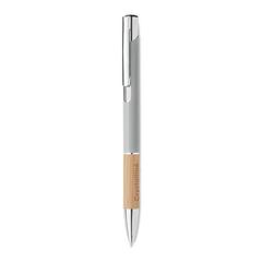 Vue Stylo en aluminium encre bleue - Sparta de couleur gris| Krokrodeal
