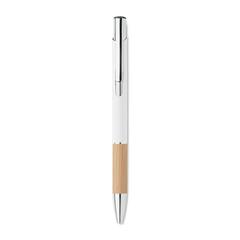 Vue Stylo en aluminium encre bleue - Sparta de couleur blanc| Krokrodeal