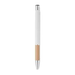 Vue Stylo en aluminium encre bleue - Sparta de couleur blanc| Krokrodeal