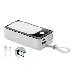 Vue Powerbank de 10000 mAh avec COB - Powlight + de couleur blanc| Krokrodeal