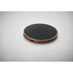 Vue Chargeur sans fil en acacia 15W - Acawai de couleur noir| Krokrodeal