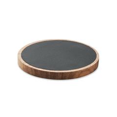 Vue Chargeur sans fil en acacia 15W - Acawai de couleur noir| Krokrodeal