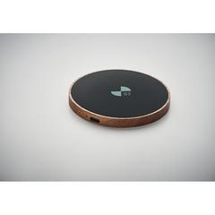 Vue Chargeur sans fil en acacia 15W - Acawai de couleur noir| Krokrodeal