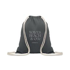 Vue Sac en coton recyclé 140 gr/m - Mujika de couleur noir| Krokrodeal