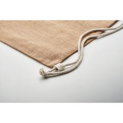 Vue Sac à cordon en jute - Fukuro de couleur marron| Krokrodeal