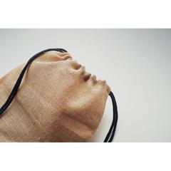 Vue Sac à cordon en jute - Fukuro de couleur noir| Krokrodeal