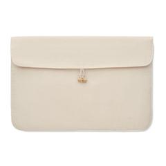 Vue Pochette 15 pouces en coton - Cotin de couleur marron| Krokrodeal