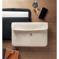Vue Pochette 15 pouces en coton - Cotin de couleur marron| Krokrodeal