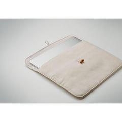 Vue Pochette 15 pouces en coton - Cotin de couleur marron| Krokrodeal