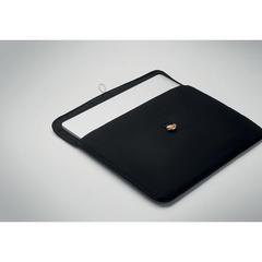 Vue Pochette 15 pouces en coton - Cotin de couleur noir| Krokrodeal
