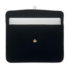 Vue Pochette 15 pouces en coton - Cotin de couleur noir| Krokrodeal