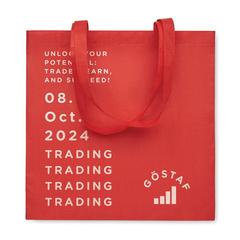 Vue Sac shopping en RPET non tissé - Kaimani de couleur rouge| Krokrodeal