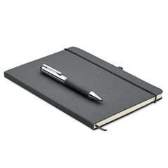 Carnet en cuir recyclé et stylo - Eleganote publicitaire pas cher