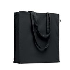 Vue Sac shopping en coton bio - Bente colour de couleur noir| Krokrodeal