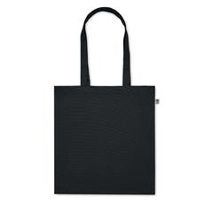 Vue Sac shopping en coton bio - Bente colour de couleur noir| Krokrodeal