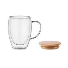 Vue Mug en verre double paroi 350ml - Tirol de couleur blanc| Krokrodeal