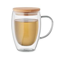 Vue Mug en verre double paroi 350ml - Tirol de couleur blanc| Krokrodeal