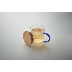 Vue Mug en verre double paroi 300ml - Farbi de couleur bleu| Krokrodeal
