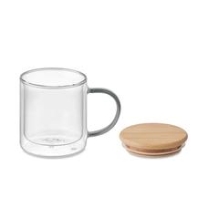 Vue Mug en verre double paroi 300ml - Farbi de couleur gris| Krokrodeal