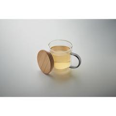 Vue Mug en verre double paroi 300ml - Farbi de couleur gris| Krokrodeal