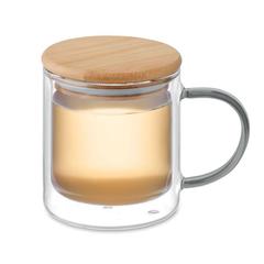 Vue Mug en verre double paroi 300ml - Farbi de couleur gris| Krokrodeal