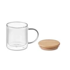 Vue Mug en verre double paroi 300ml - Farbi de couleur blanc| Krokrodeal