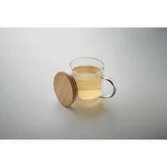 Vue Mug en verre double paroi 300ml - Farbi de couleur blanc| Krokrodeal