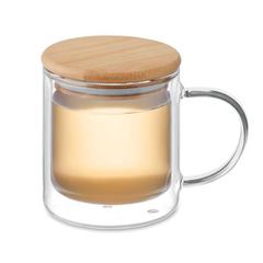 Vue Mug en verre double paroi 300ml - Farbi de couleur blanc| Krokrodeal
