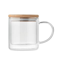 Vue Mug en verre double paroi 300ml - Farbi de couleur blanc| Krokrodeal