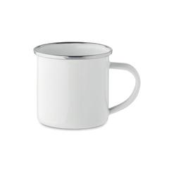 Vue Mug en émail pour sublimation - Plateado s de couleur blanc| Krokrodeal