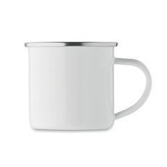 Vue Mug en émail pour sublimation - Plateado s de couleur blanc| Krokrodeal