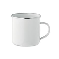 Vue Mug en émail pour sublimation - Plateado l de couleur blanc| Krokrodeal