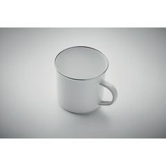Vue Mug en émail pour sublimation - Plateado l de couleur blanc| Krokrodeal
