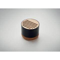 Vue Haut-parleur en liège et alu - Rumba de couleur noir| Krokrodeal