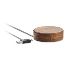 Chargeur sans fil en acacia - Acaless publicitaire pas cher