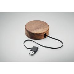 Vue Chargeur sans fil en acacia - Acaless de couleur marron| Krokrodeal