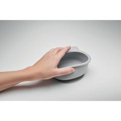 Vue Set cuillère et bol pour bébé - Mymeal de couleur gris| Krokrodeal