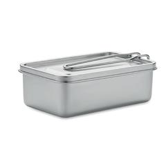 Vue Lunchbox en acier inox - Tamelunch de couleur gris| Krokrodeal