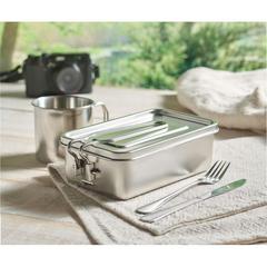 Vue Lunchbox en acier inox - Tamelunch de couleur gris| Krokrodeal