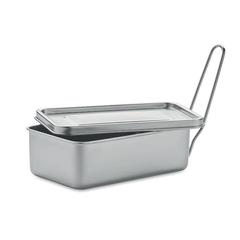 Vue Lunchbox en acier inox - Tamelunch de couleur gris| Krokrodeal