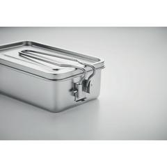 Vue Lunchbox en acier inox - Tamelunch de couleur gris| Krokrodeal