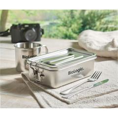 Vue Lunchbox en acier inox - Tamelunch de couleur gris| Krokrodeal