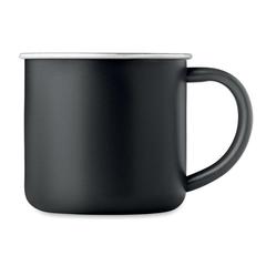 Vue Tasse en acier inox recyclé - Caribu de couleur noir| Krokrodeal