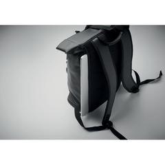 Vue Sac à dos enroulable en PU - Bai roll de couleur noir| Krokrodeal