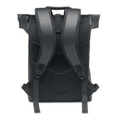 Vue Sac à dos enroulable en PU - Bai roll de couleur noir| Krokrodeal