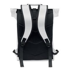 Vue Sac à dos enroulable en PU - Bai roll de couleur blanc| Krokrodeal